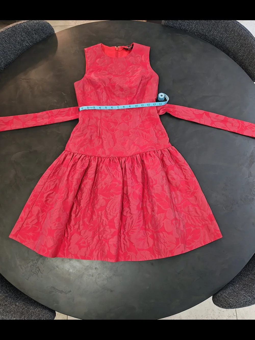 Kate Spade Julia Tropical Foliage Brocade Drop-Waist Dress, Size 00